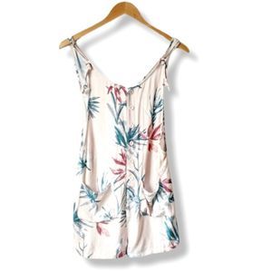 Molly Green Pink tropical palm romper sz S